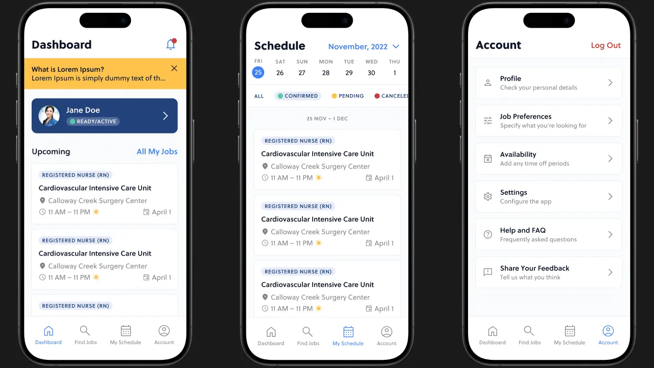Healthcare Recruitment App Screenshot
